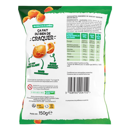 [ANTI-GASPILLAGE] Cacahuètes Enrobées Saveur Bacon BENENUTS TWINUTS - Date de durabilité minimale : 15/11/2025