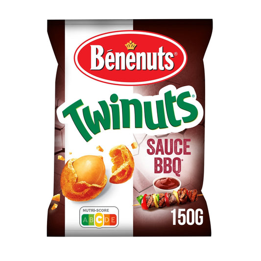 Cacahuètes Enrobées Saveur Sauce Barbecue BENENUTS TWINUTS le sachet de 150g