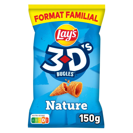 Biscuits Apéritifs Saveur Nature Format Familial LAY'S 3D le sachet de 150g