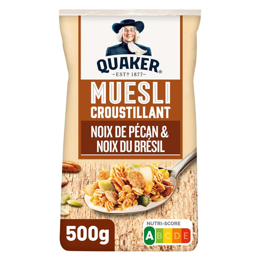 Céréales Muesli Croustillant Noix de Pécan et Noix du Brésil QUAKER le sachet de 500g