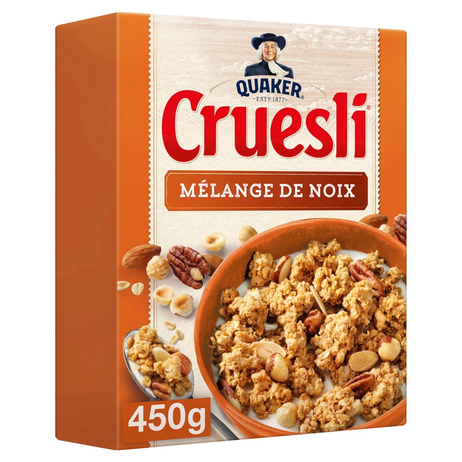 Céréales Cruesli Mélange de Noix QUAKER la boîte de 450g