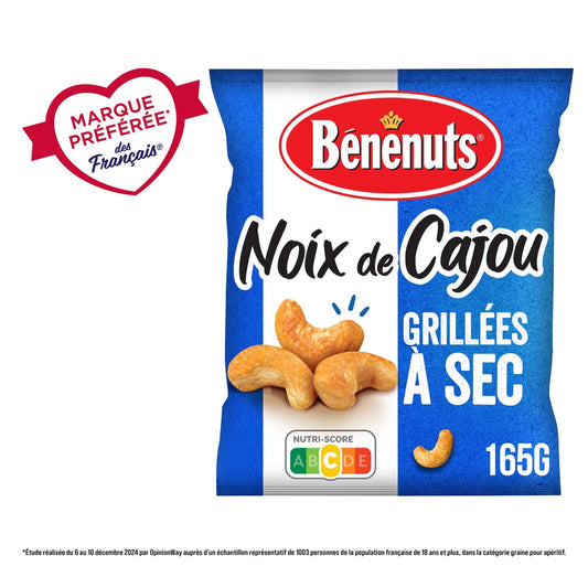 Noix de Cajou Grillées à Sec BENENUTS le sachet de 165g