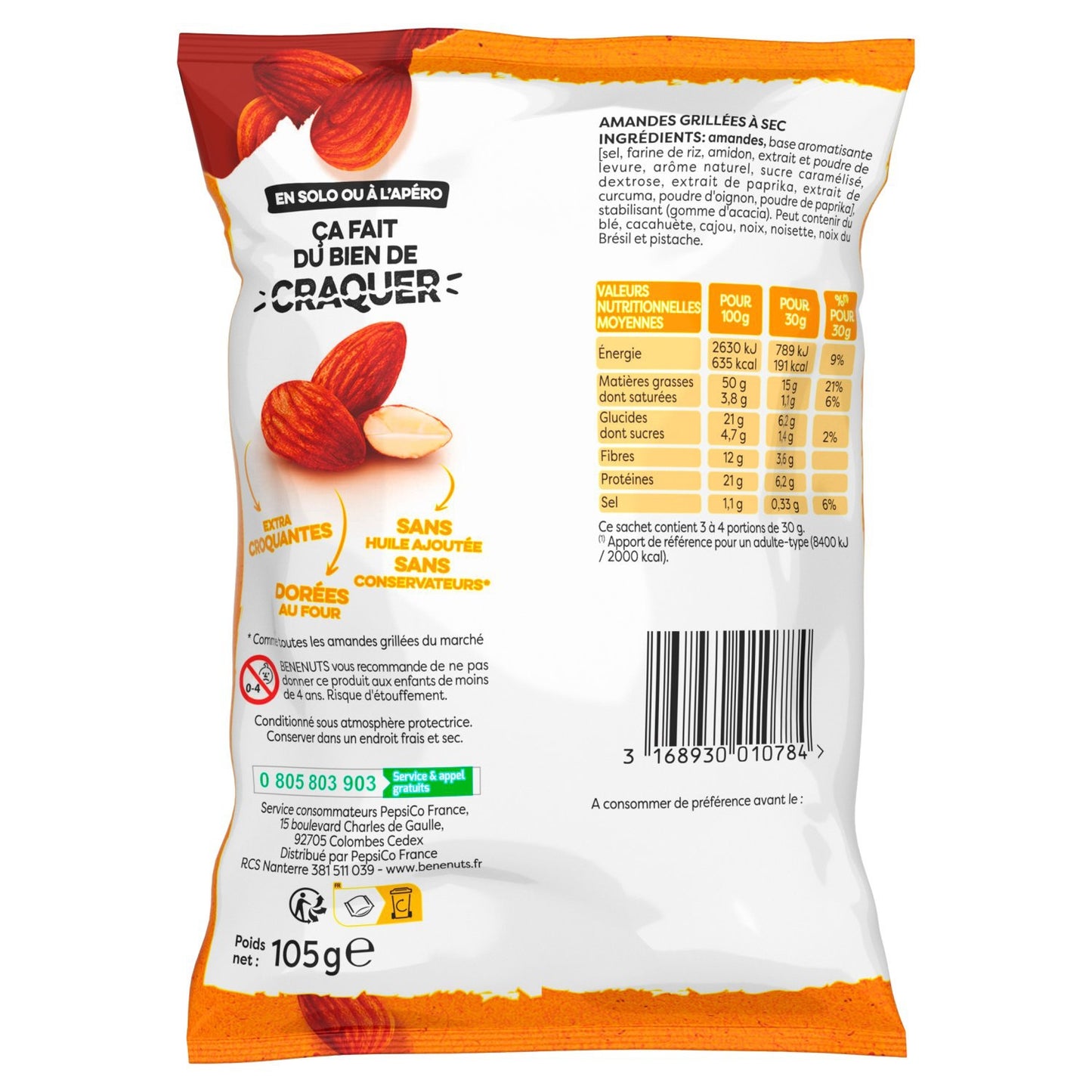 Amandes Grillées à Sec BENENUTS