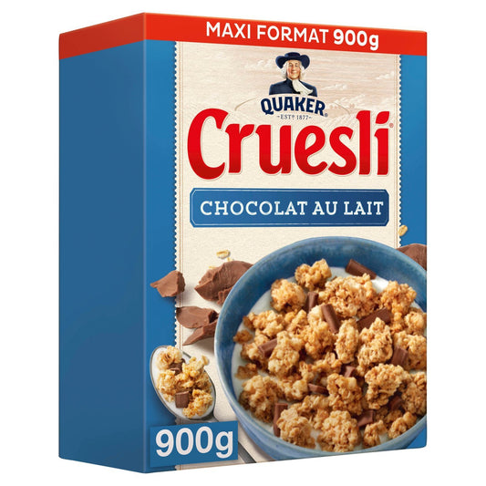 Céréales Cruesli Chocolat au Lait QUAKER la boite de 900g