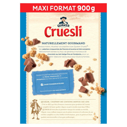 Céréales Cruesli Chocolat au Lait QUAKER