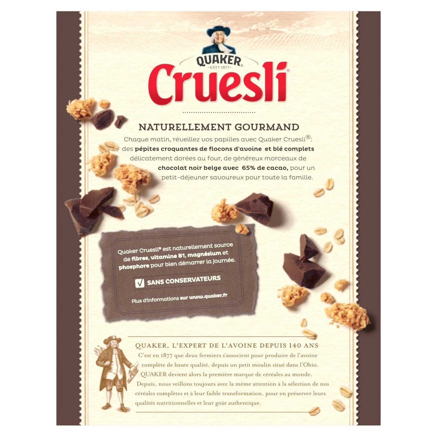 Céréales Cruesli Chocolat Noir QUAKER
