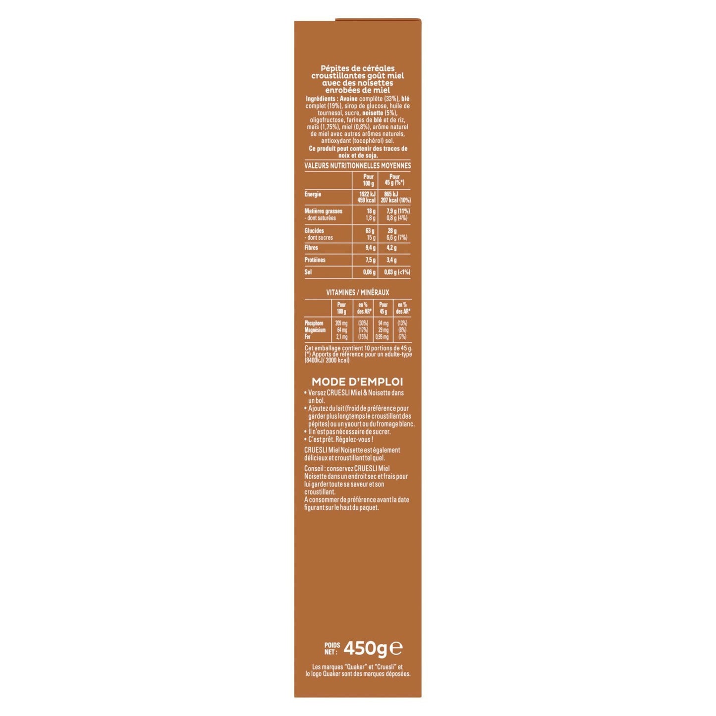 QUAKER Cruesli Honey and Hazelnut Cereal