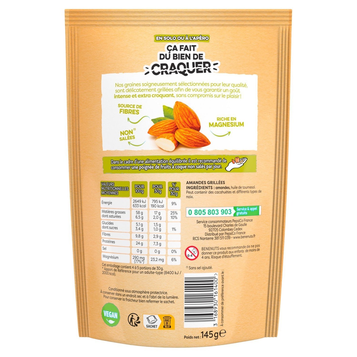 Amandes Non Salées BENENUTS PLAISIR BRUT