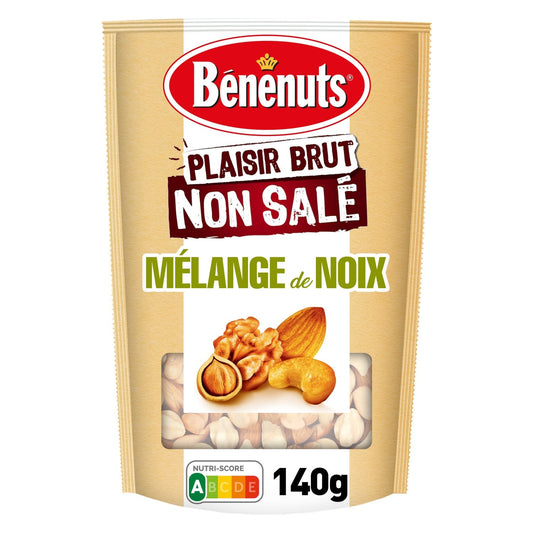 Mélange de Graines Non Salées Amandes, Noix, Cajous, Noisettes BENENUTS PLAISIR BRUT
