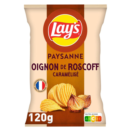 Chips Recette Paysanne Saveur Oignon de Roscoff Caramélisé LAY'S le sachet de 120g