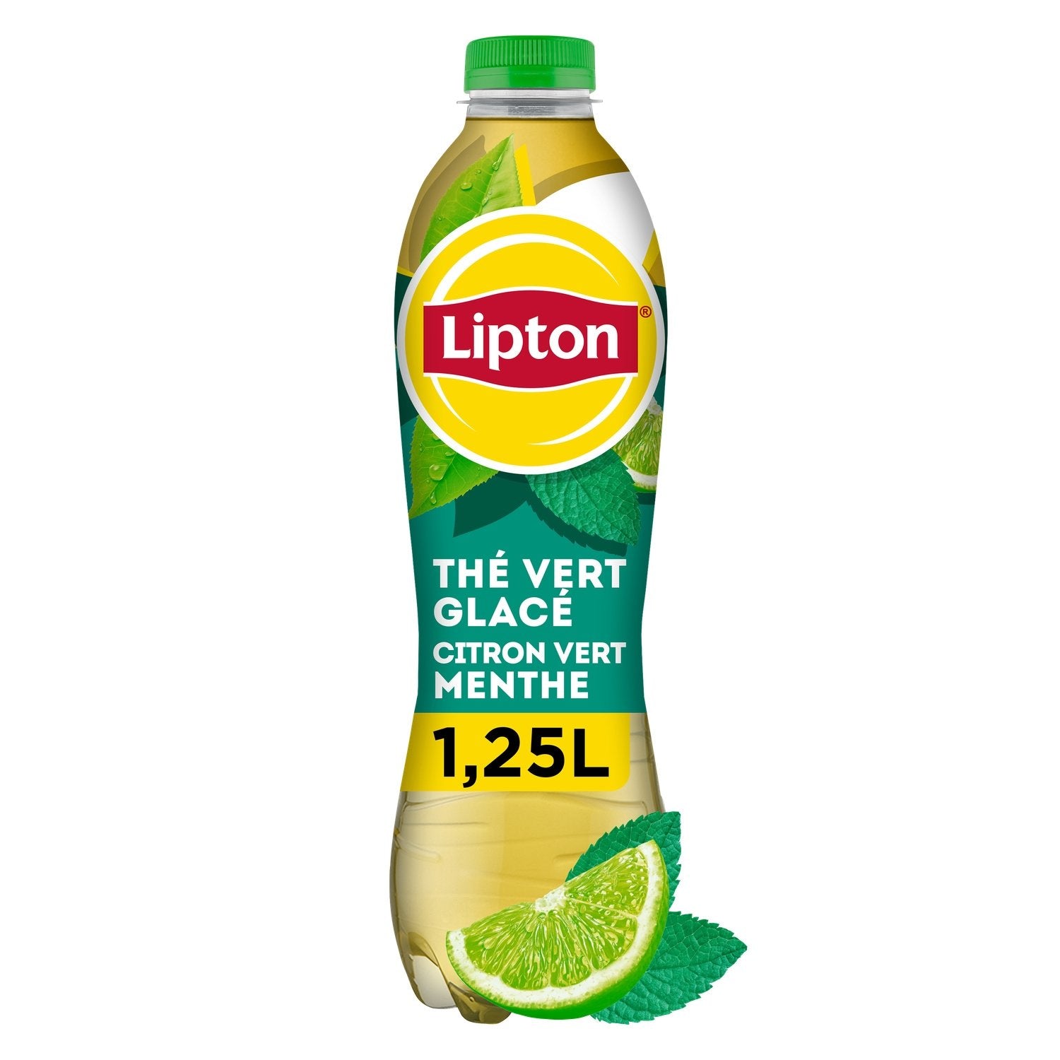 Boisson Thé Vert Glacé Citron Vert et Menthe LIPTON la bouteille de 1,25L