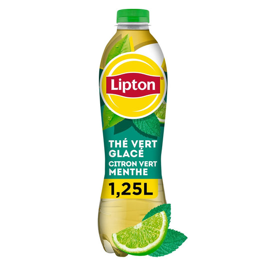Boisson Thé Vert Glacé Citron Vert et Menthe LIPTON la bouteille de 1,25L