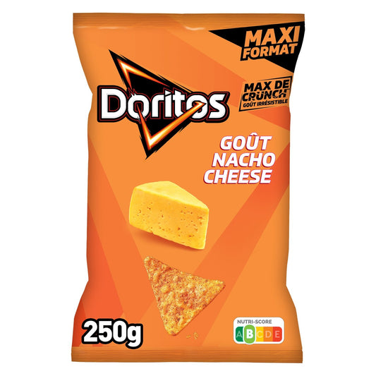 Chips Tortilla Goût Nacho Cheese Fromage Maxi Format DORITOS le sachet de 250g