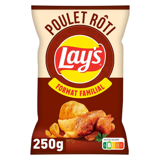 Chips Saveur Poulet Rôti Format Familial LAY'S le sachet de 250g