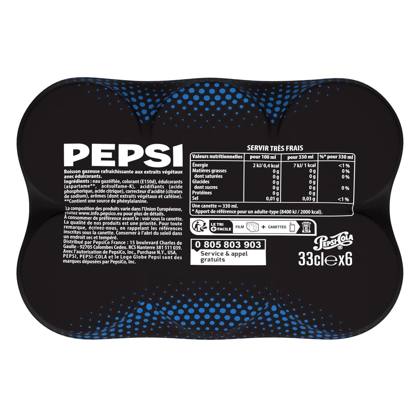 Soda au Cola Zéro Sucres PEPSI