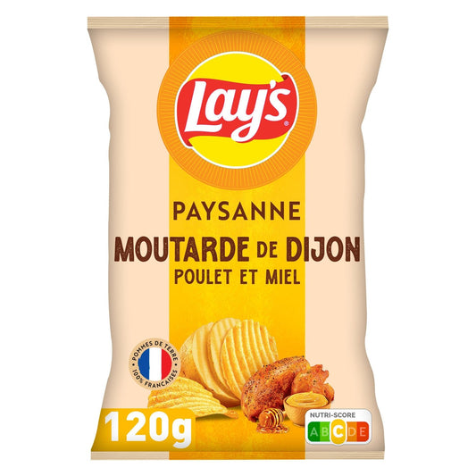 Chips Recette Paysanne Saveur Poulet Moutarde de Dijon et Miel LAY'S le sachet de 120g