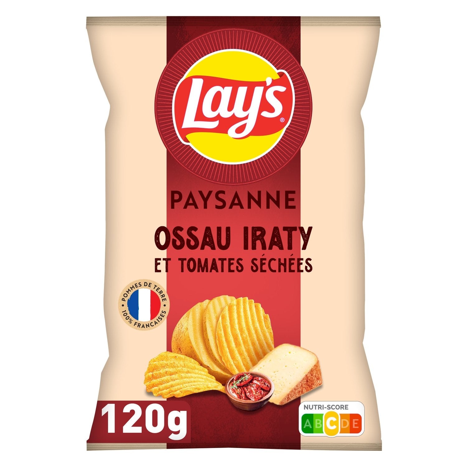 Chips Recette Paysanne Saveur Ossau Iraty et Tomates Séchées LAY'S le sachet de 120g