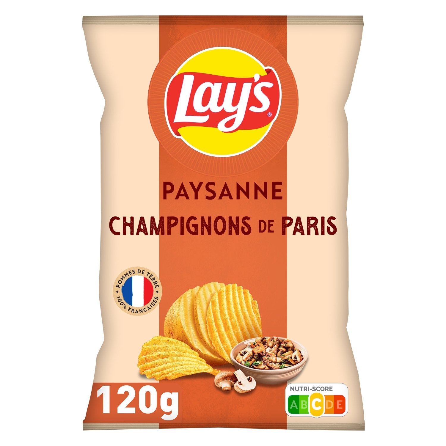 Chips Recette Paysanne Saveur Champignons de Paris LAY'S le sachet de 120g