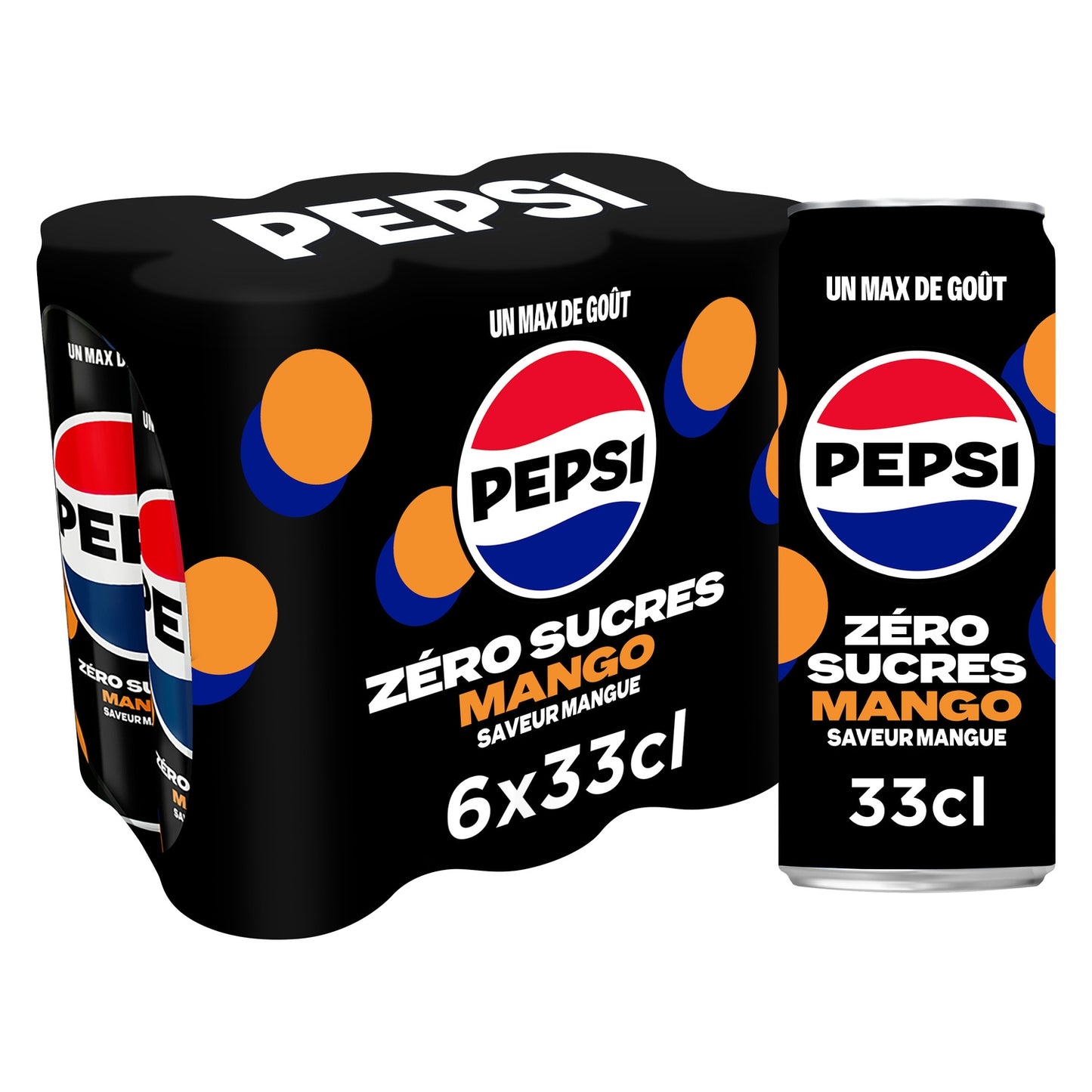 Soda au Cola Sans Sucres Saveur Mangue PEPSI 