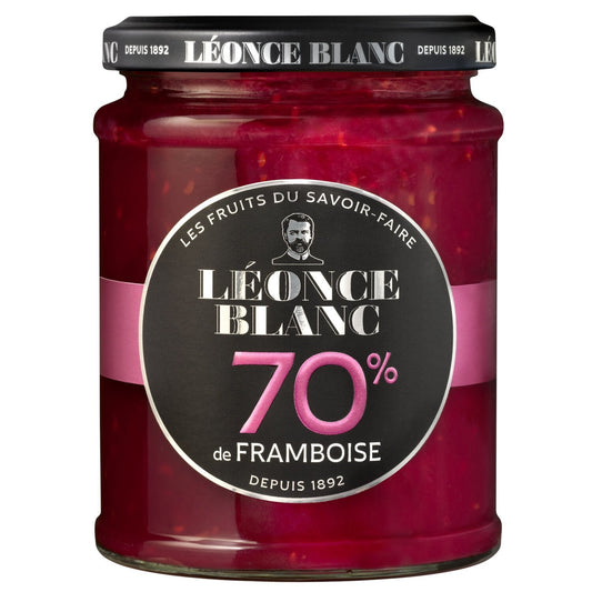Confiture Framboise Allégée en Sucres LEONCE BLANC le pot de 320 g
