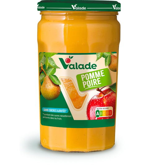Compote Pomme Poire Sans Sucres Ajoutés VALADE le pot de 630g