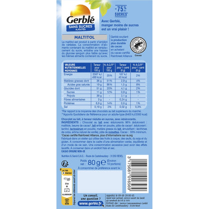 GERBLE Milk Chocolate No Added Sugars