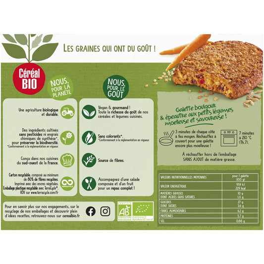 Organic Bulgur &amp; Spelt Vegetable Pancakes CEREAL BIO