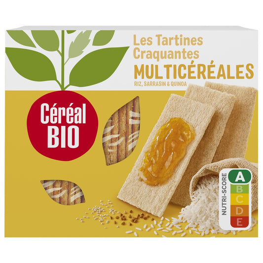 Biscottes Tartines Multicéréales Bio CEREAL BIO la boite de 145 g