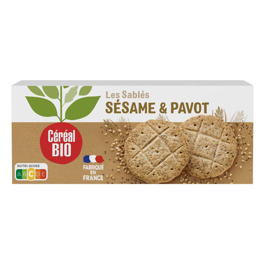 Biscuits Sablés Sésame/pavot Bio CEREAL BIO les 6 sachets de 2 - 132 g
