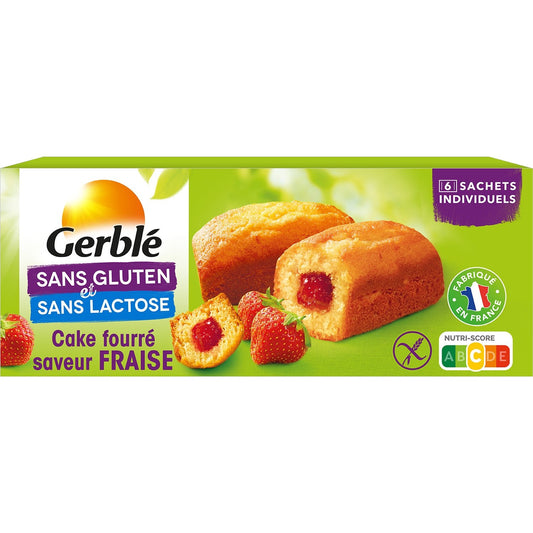 Cake Fourré Fraise Sans Gluten GERBLE la boîte de 210g