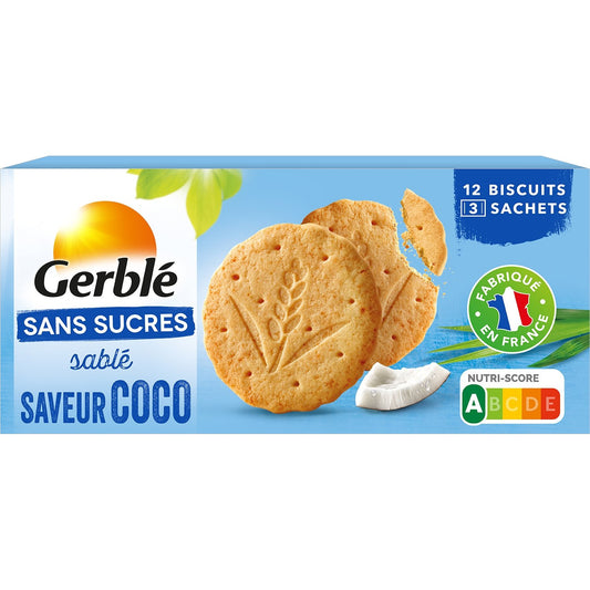 Biscuit Saveur Coco Sans Sucres GERBLE la boîte de 132g