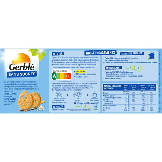 GERBLE Zuckerfreier Sesam-Vanille-Keks