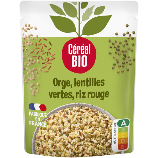 Orge lentilles vertes, riz rouge Bio CEREAL BIO le sachet de 250g
