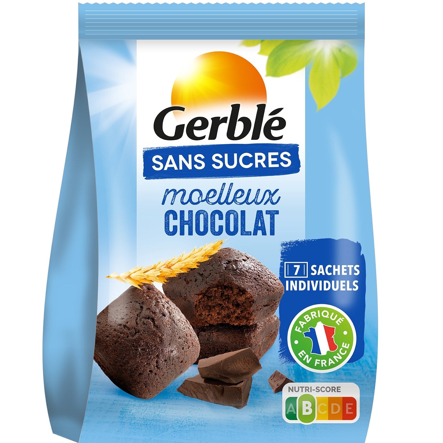 Moelleux Chocolat Sans Sucres GERBLE le sachet de 196g