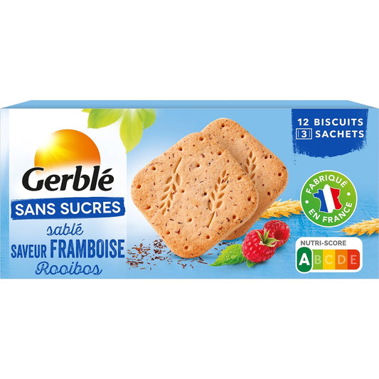 Biscuit Framboise Roiboos Sans Sucres GERBLE la boîte de 150g