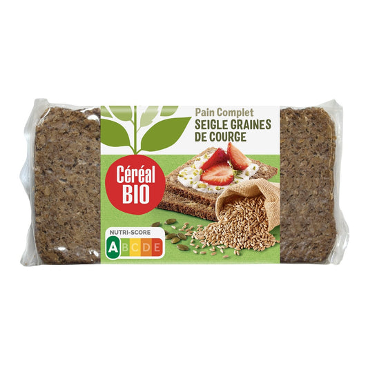 Pain Complet de Seigle Courge Bio CEREAL BIO le paquet de 7 tranches - 500 g