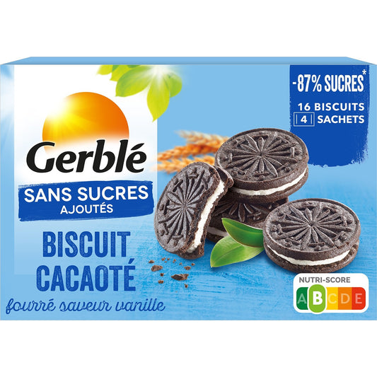 Biscuit Cacao Vanille Sans Sucres Ajoutés GERBLE la boite de 176 g