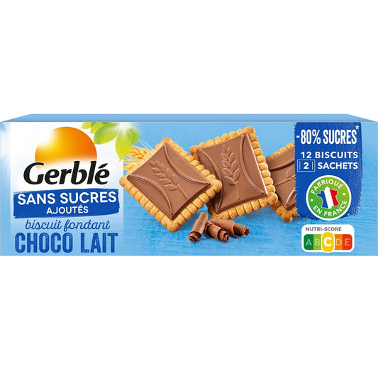 Biscuit Chocolat Lait Sans Sucres Ajoutés GERBLE la boite de 126 g