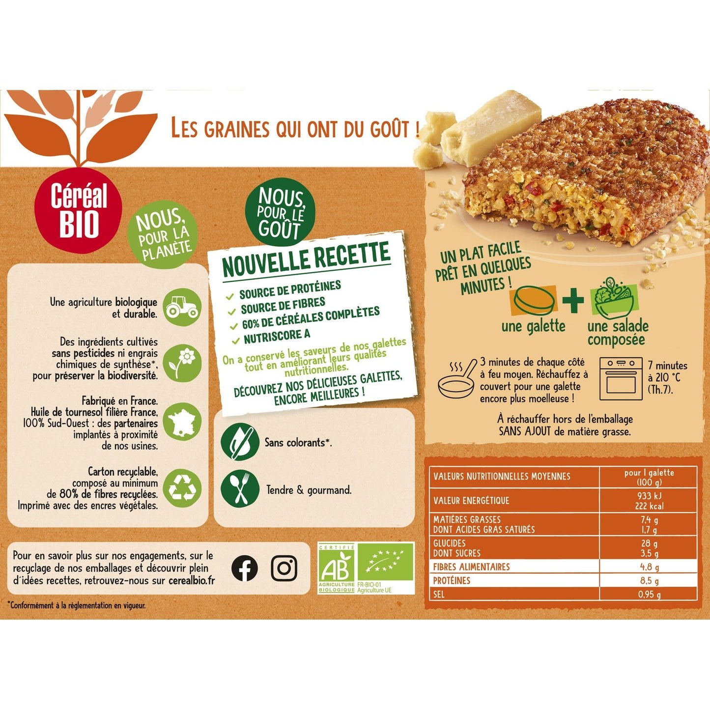 Galettes Boulghour, Tomates & Parmesan Bio CEREAL BIO