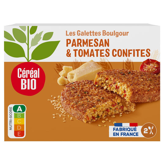 Galettes Boulghour, Tomates & Parmesan Bio CEREAL BIO les 2 galettes de 100g
