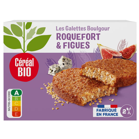 Galettes boulgour au roquefort et figues Bio CEREAL BIO les 2 galettes de 100g