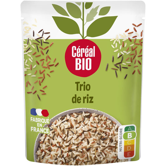 Riz Micro-Ondes Bio Trio au Naturel 2mn CEREAL BIO le sachet de 220g