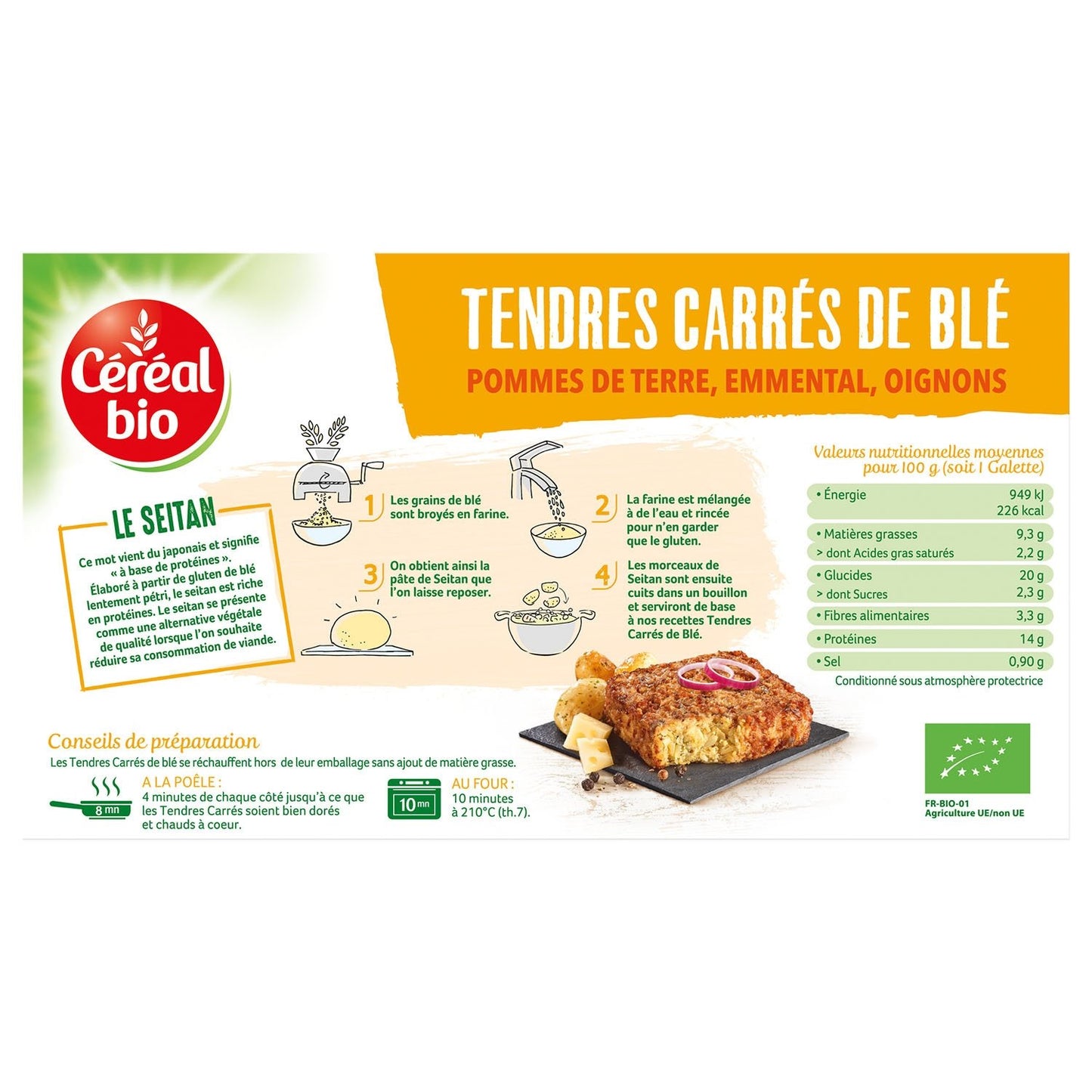 Galettes Blé, Oignon, Pomme de Terre et Emmental Bio CEREAL BIO