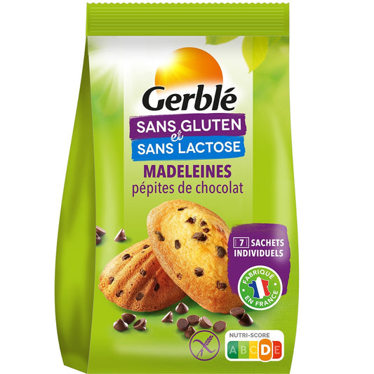 Madeleine Pépites Chocolat Sans Gluten GERBLE le sachet de 210 g