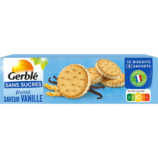 Biscuit Fourré Vanille Sans Sucres GERBLE la boite de 185g