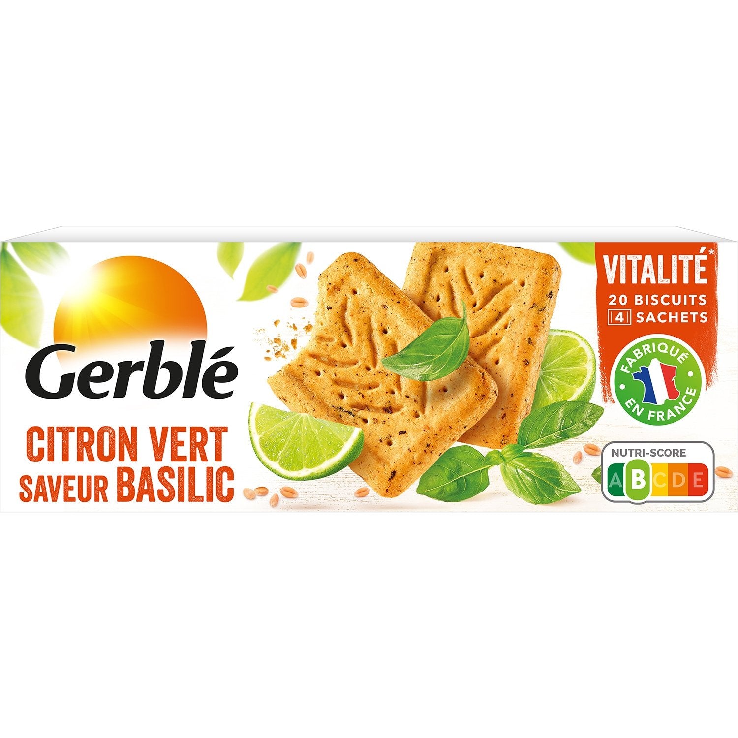 Sablé Citron Vert & Basilic GERBLE la boite de 200g