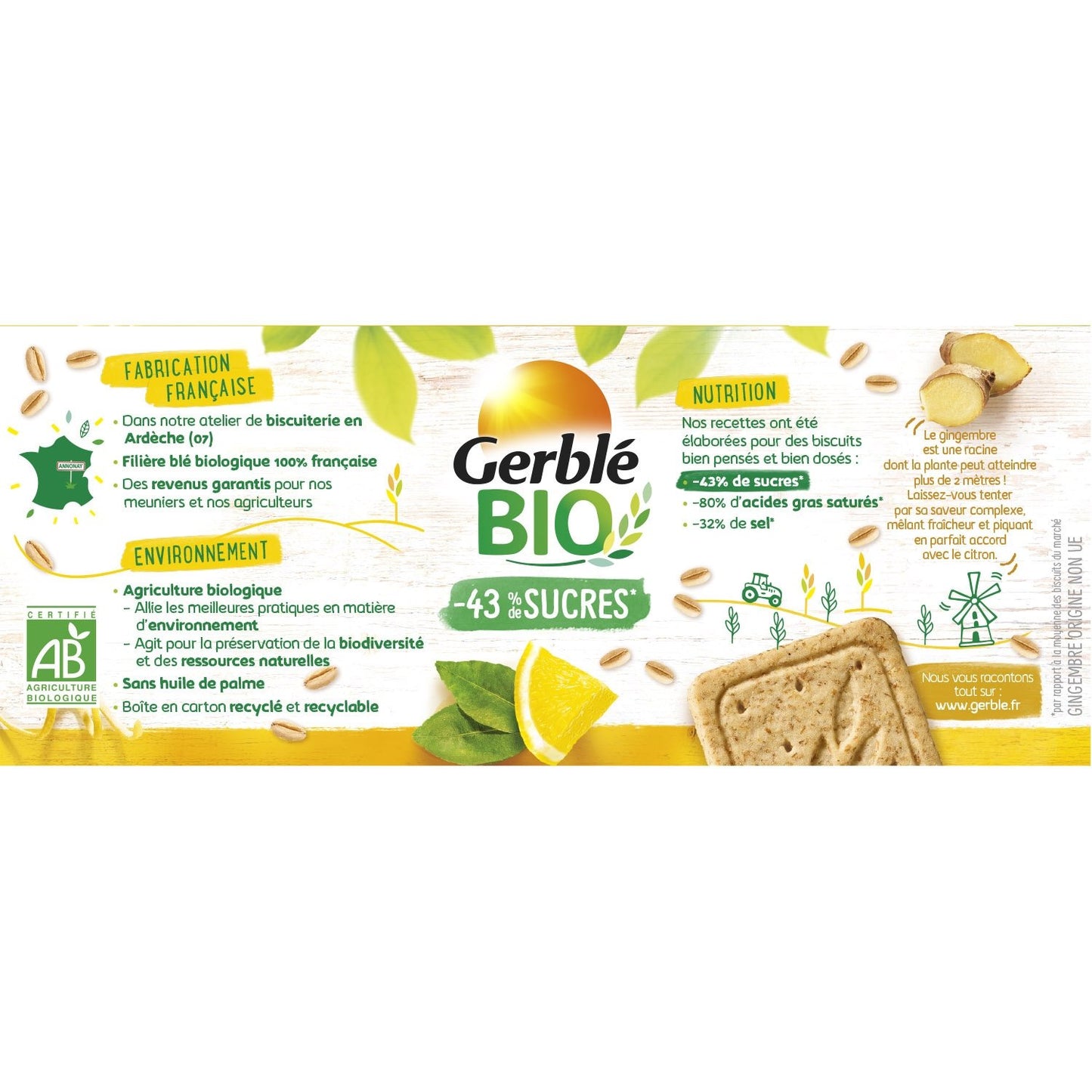Biscuit Citron Gingembre GERBLE BIO