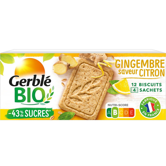 Biscuit Citron Gingembre GERBLE BIO la boîte de 132g