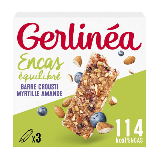 Barre de Céréales Myrtille Amandes GERLINEA la boite de 93g