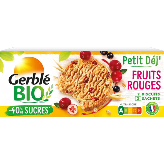 Biscuit Petit'dej Fruits Rouges GERBLE BIO la boîte de 132g